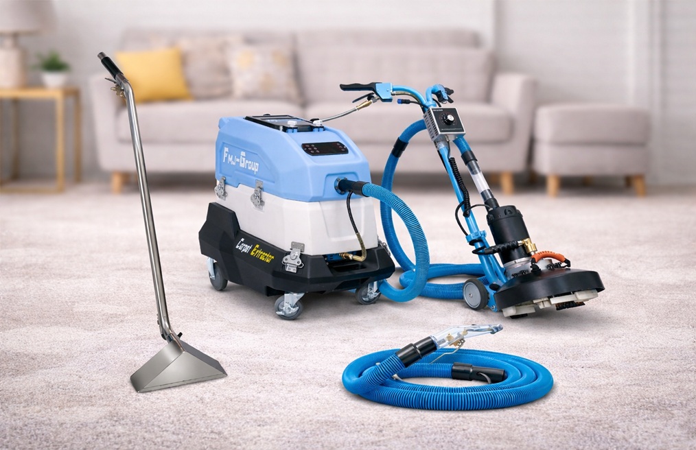 Machine multifonctionnelle de nettoyage de tapis et de tissus d'ameublement à haute température